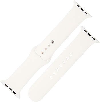 Ремешок силиконовый mObility для Apple watch – 42-44 мм (S3/S4/S5 SE/S6) белый