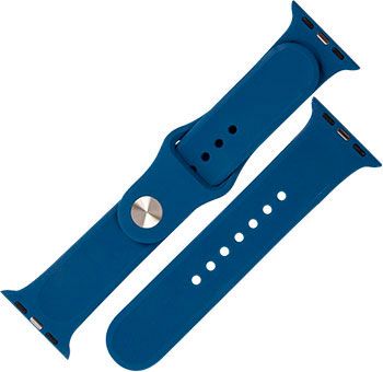 Ремешок силиконовый mObility для Apple watch – 42-44 мм (S3/S4/S5 SE/S6) цвет морской глубины