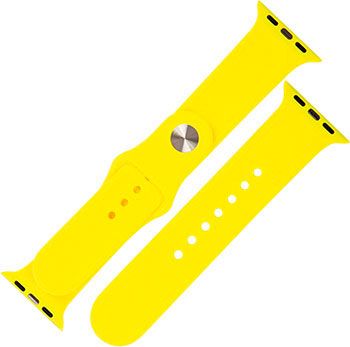 Ремешок силиконовый mObility для Apple watch – 42-44 мм (S3/S4/S5 SE/S6) яркий желтый