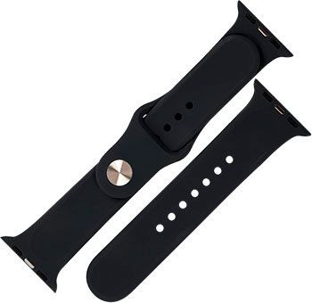 Ремешок силиконовый mObility для Apple watch – 42-44 мм (S3/S4/S5 SE/S6) черный