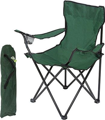Кресло складное Ecos с подлокотниками и подстаканниками DW-2009H зеленое