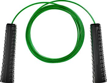 Скакалка Bradex с металлическим шнуром для фитнеса 3 метра зеленая