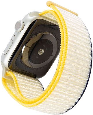 Ремешок нейлоновый mObility для Apple watch - 38-40 мм (S3/S4/S5 SE/S6) морская соль с желто-синим краем