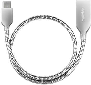Кабель Rombica Digital AS-10 mini USB - micro USB металлическая оплетка 0.3 м серебристый (CB-AS10M)