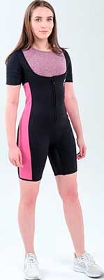 Костюм-сауна для похудения CleverCare с рукавами женский размер L черный с розовым (PC-08PL)
