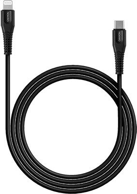 Кабель для зарядки и передачи данных Canyon USB Type-C - Lightning лицензия Apple MFI-4 1 м 3.5 мм 5V/24A PD 18 Вт черный (CNS-MFIC4B)