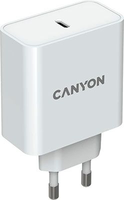 Сетевой адаптер для быстрой зарядки Canyon H-65W Power Delivery GAN 65W белый