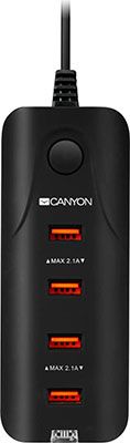 Настольная зарядная станция Canyon H-09 4*USB 30W 5V/42A Smart IC черный