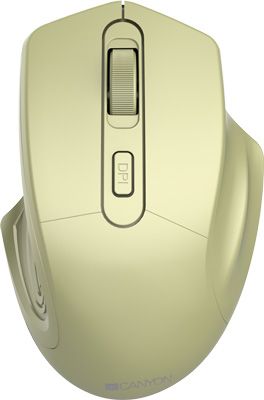 Беспроводная мышь Canyon MW-15 с сенсором Pixart 800/1200/1600 DPI 4 кнопки желтое золото