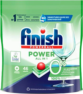 Таблетки для посудомоечных машин FINISH 0 % 46 таблеток бесфосфатные (38642)