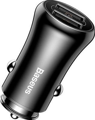 Автомобильное з/у Baseus Gentleman 4.8A Dual-USB черное F635