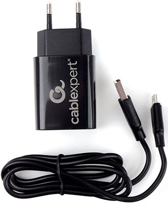 Сетевая зарядка + Lightning кабель Cablexpert MP3A-PC-36 USB 2 порта 2.4A черный + кабель 1м lightning