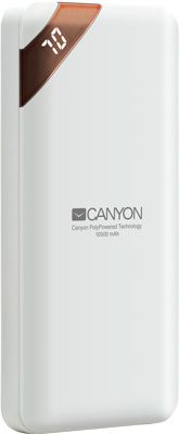 Компактный аккумулятор с цифровым дисплеем Canyon PB-102 Smart IC белый