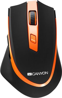 Беспроводная мышь Canyon MW-13 800/1200/1600/2000/2400DPI Pixart 3212 6 кнопок черно-оранжевый