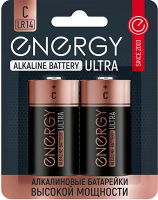 Батарейки алкалиновые Energy Ultra LR14/2B (С) 2 шт.