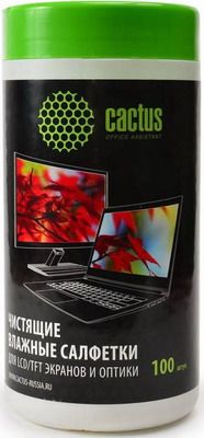 Салфетки влажные для экранов и оптики Cactus CS-T1001