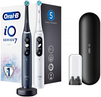 Набор электрических зубных щеток BRAUN Oral-B iO Series 7 Duo черный белый