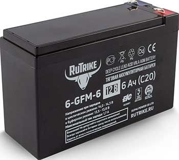 Тяговый аккумулятор Rutrike 6-GFM-6 12V6A/H C20