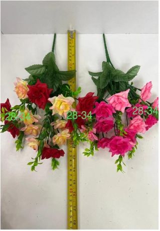 Букет искусственных цветов роза чайная 35 см 14 бутонов к5