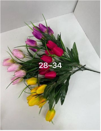 Букет искусственных цветов тюльпан 33 см 7 бутонов к36