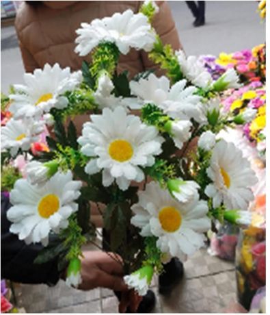 Букет искусственных цветов ромашка 35 см 9 бутонов к39