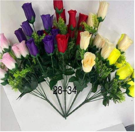 Букет искусственных цветов роза 52 см 10 бутонов к13