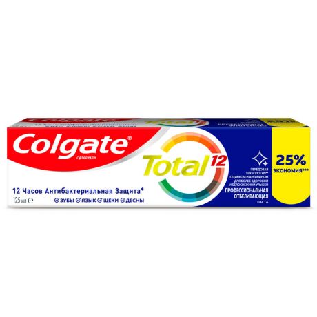 Зубная паста Colgate 125 мл тотал профессиональная отбеливающая