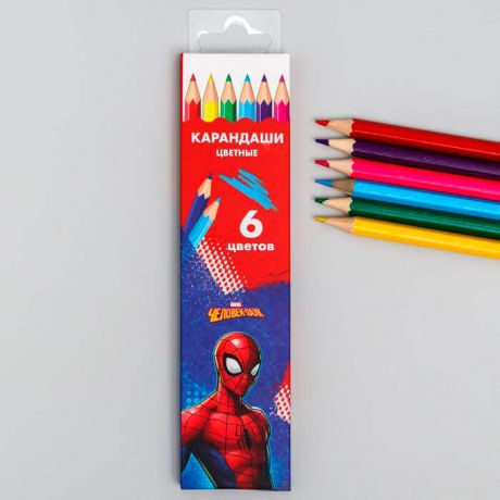 Карандаши 6 цв марвел супергерой человек-паук 5012642