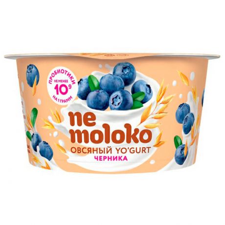 Продукт овсяный Nemoloko 130 г йогурт с черникой