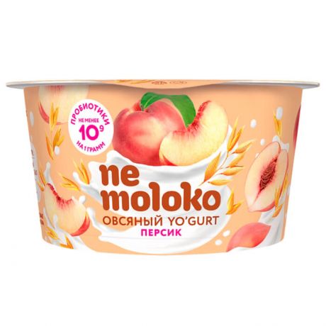 Продукт овсяный Nemoloko 130 г йогурт с персиком