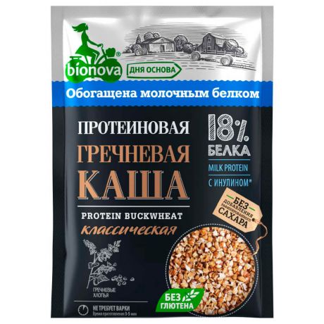 Каша бионова 40 г протеиновая б/п гречневая классическая