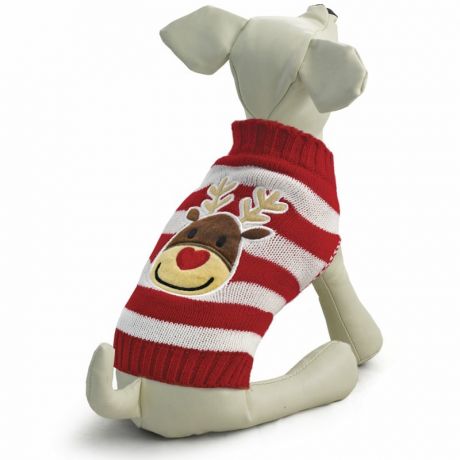 TRIOL Triol свитер для собак "Оленёнок", красно-белый S, 25 см