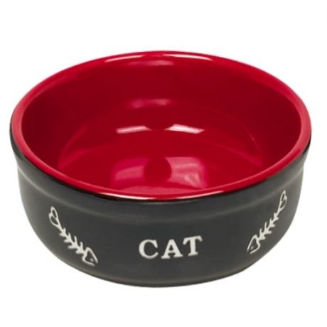 Nobby Nobby миска керамическая с надписью "Cat", красно-черная - 240 мл