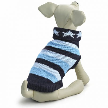 TRIOL Triol свитер для собак "Звезды", сине-голубой M, 30 см