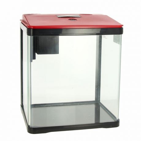 PRIME Prime аквариум с LED светильником и фильтром, красно-черный 7 л