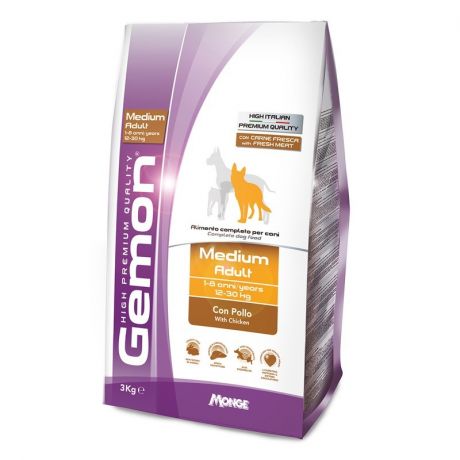 Gemon Gemon Dog Medium сухой корм для взрослых собак средних пород с курицей - 3 кг