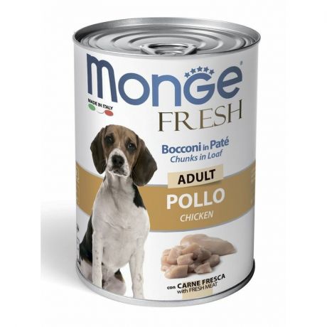 Monge Monge Dog Fresh влажный корм для собак с мясным рулетом из курицы в консервах - 400 г
