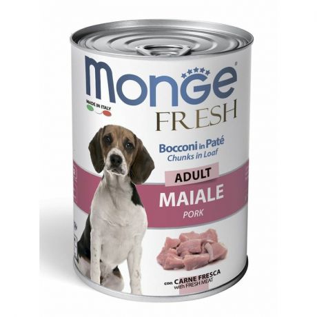 Monge Monge Dog Fresh влажный корм для собак с мясным рулетом из свинины в консервах - 400 г