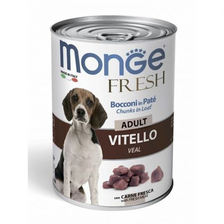 Monge Monge Dog Fresh влажный корм для собак с мясным рулетом из телятины в консервах - 400 г