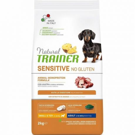 TRAINER Trainer Natural Sensitive No Gluten Adult Mini сухой корм для собак мелких пород с чувствительным пищеварением с уткой - 2 кг