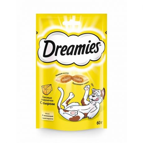 Dreamies Dreamies лакомые подушечки для кошек с сыром 60 г