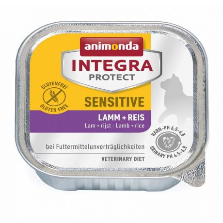 Animonda Animonda Integra Protect Sensitive влажный корм для кошек при пищевой аллергии, паштет c ягненком и рисом, в ламистерах - 100 г