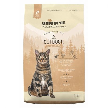 CHICOPEE Chicopee CNL Cat Adult Outdoor сухой корм для кошек, бывающих на улице, с птицей - 1,5 кг