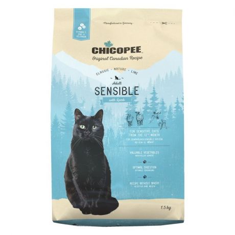 CHICOPEE Chicopee CNL Cat Adult Sensible сухой корм для кошек с чувствительным пищеварение с ягненком - 1,5 кг