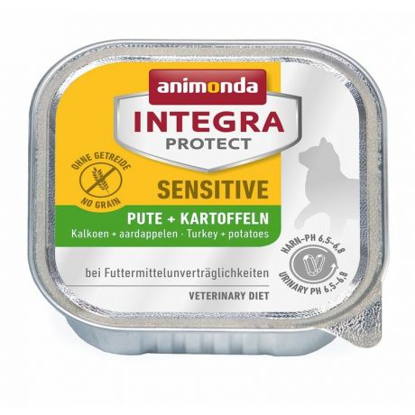 Animonda Animonda Integra Protect Sensitive влажный корм для кошек при пищевой аллергии, паштет c индейкой и картофелем, в ламистерах - 100 г