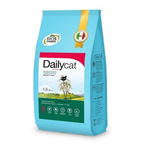 Dailycat Dailycat Grain Free Adult сухой беззерновой корм для взрослых кошек с курицей - 1,5 кг
