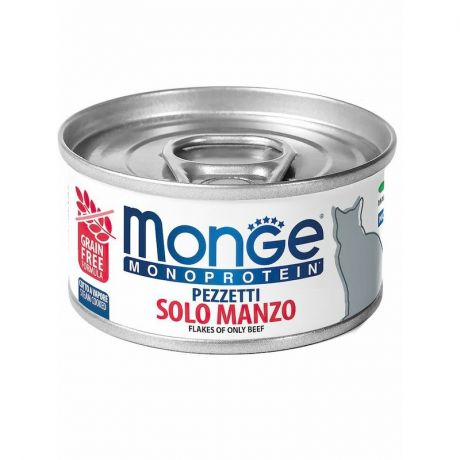 Monge Monge Cat Monoprotein мясные хлопья для кошек из мяса говядины в консервах - 80 г