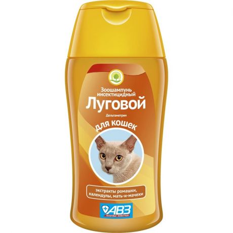 АВЗ АВЗ Луговой зоошампунь инсектицидный для кошек, 180 мл