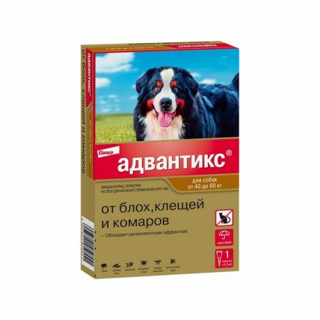 Elanco Elanco Bayer Адвантикс капли от блох, клещей и комаров для собак весом от 40 до 60 кг - 1 пипетка
