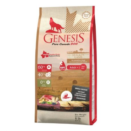 GENESIS Genesis Pure Canada Shallow Land Soft полувлажный корм для взрослых собак с ягненком - 2,27 кг